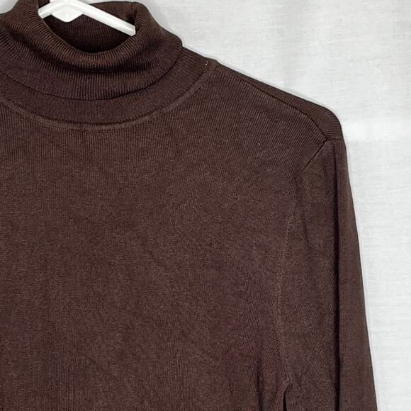 Chico's Dark Brown Long Sleeve Turtleneck Sweater L - Picture 3 of 6